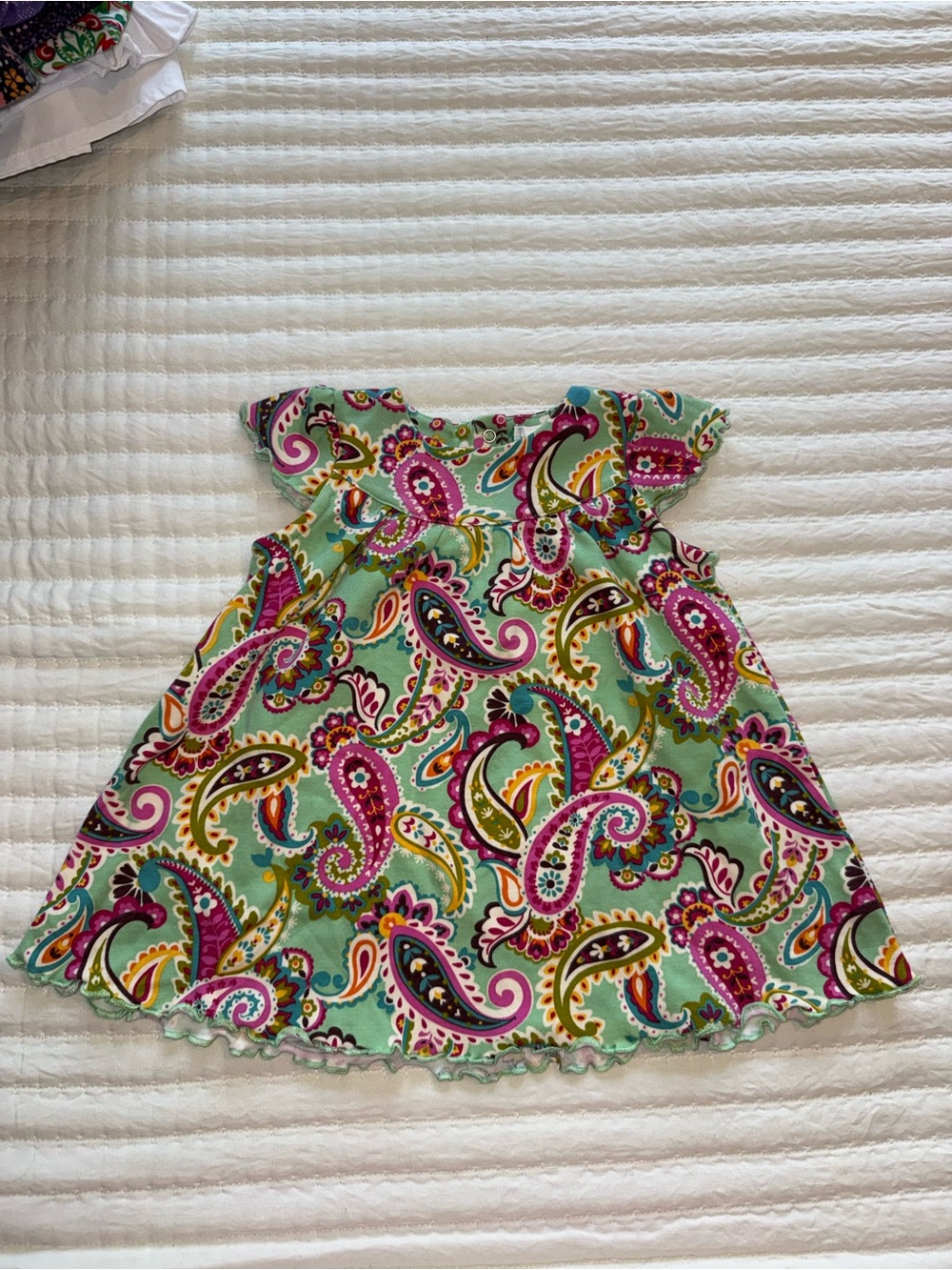 Vera Bradley Mint Paisley Baby Dress with Pink and Teal Accents